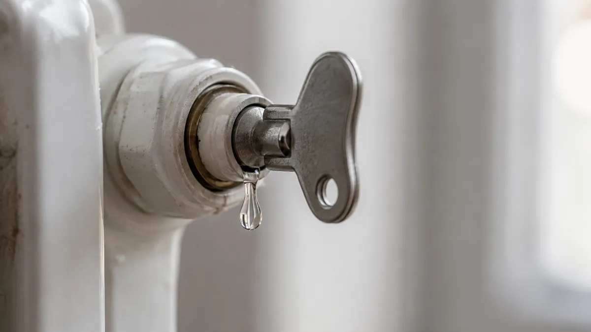 Técnica correcta para purgar un radiador hasta que sale agua sin aire