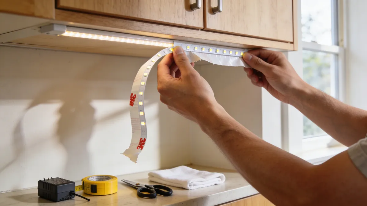 Cómo instalar tiras LED bajo los armarios de la cocina paso a paso
