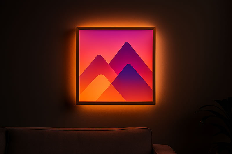 Cuadro decorativo con iluminación LED integrada para decoración de salón