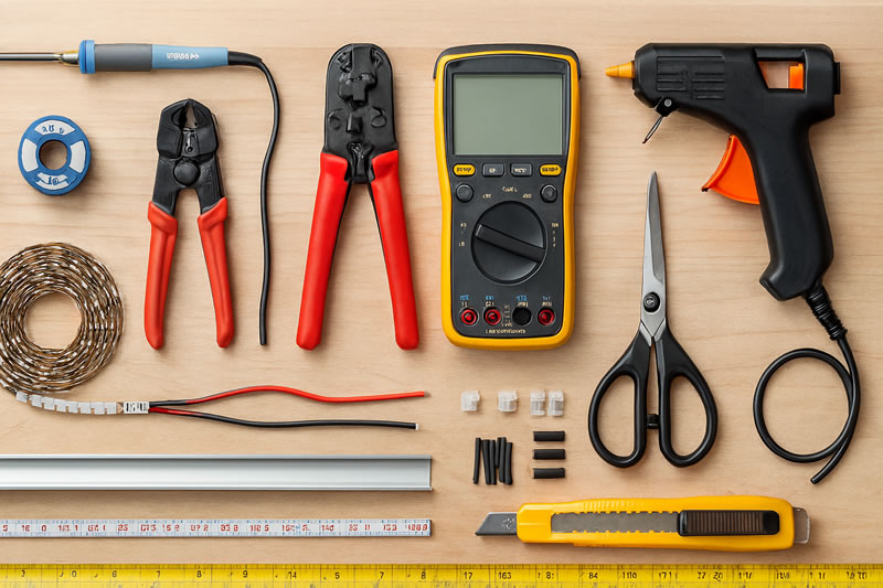 Kit de herramientas para instalar tiras LED en casa correctamente