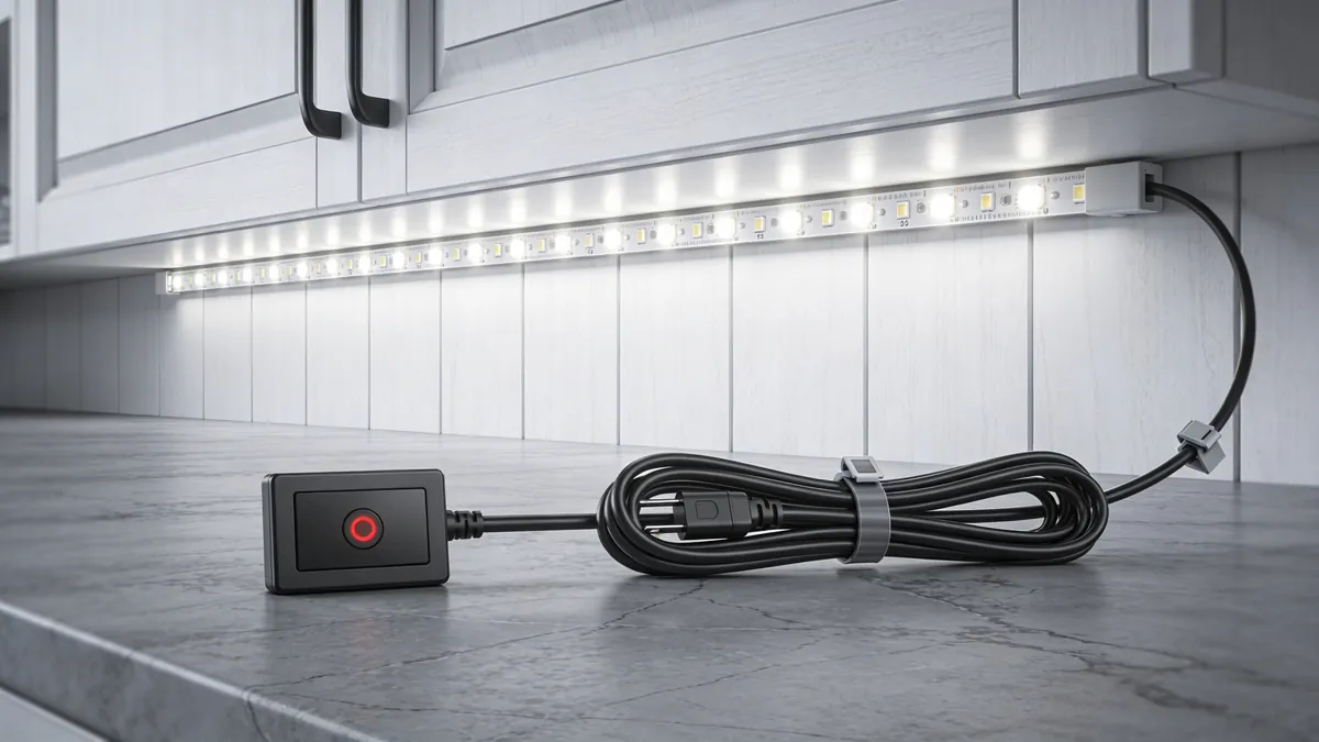 Tira LED blanca regulable WOBANE de 5 metros con mando RF para cocina