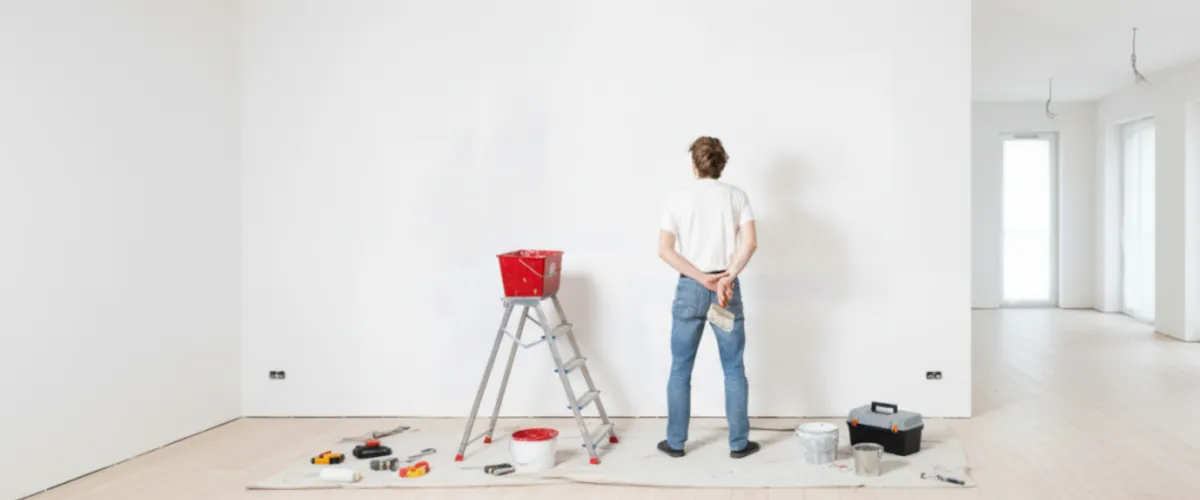 Pared de pladur con acabado de pintura uniforme y sin marcas
