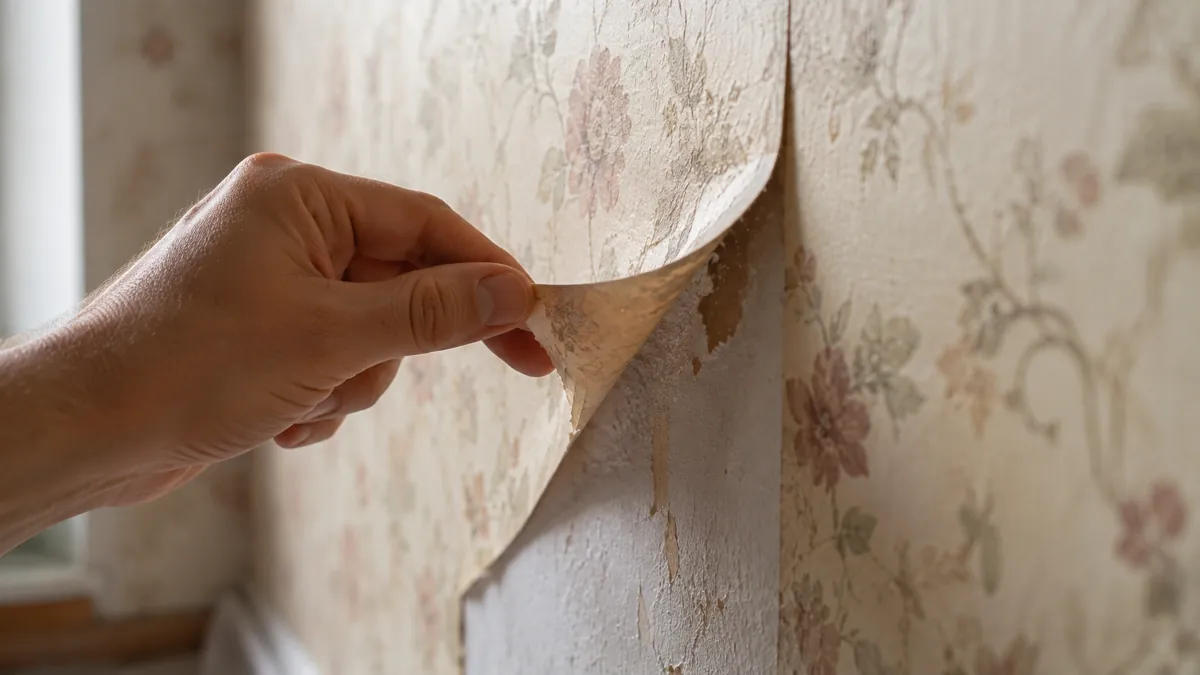 Identificación del tipo de papel pintado antes de retirarlo
